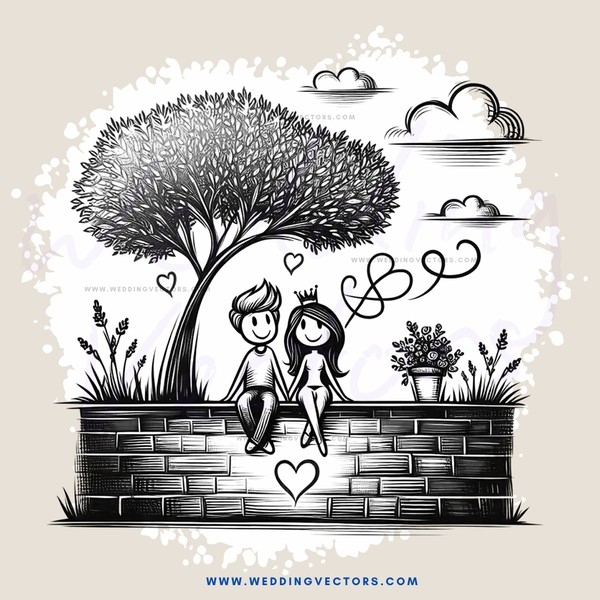 a couple under the tree