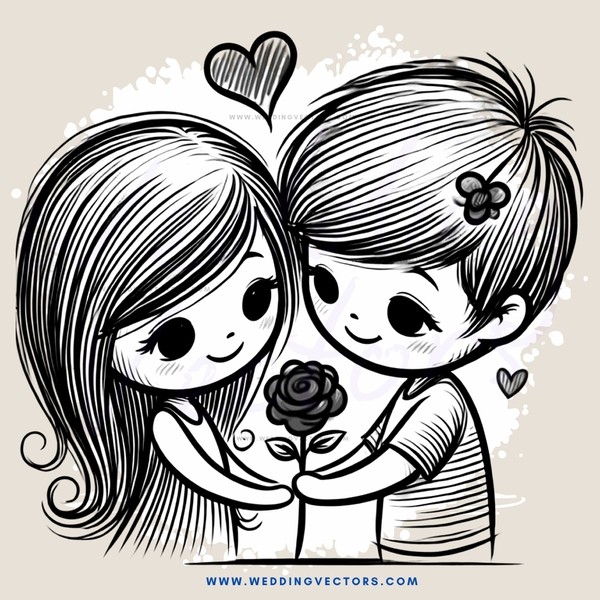 two children holding a rose