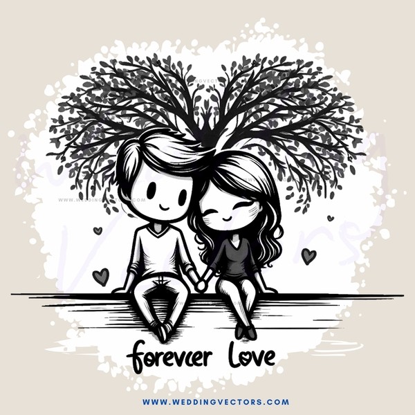forever love cartoon drawing