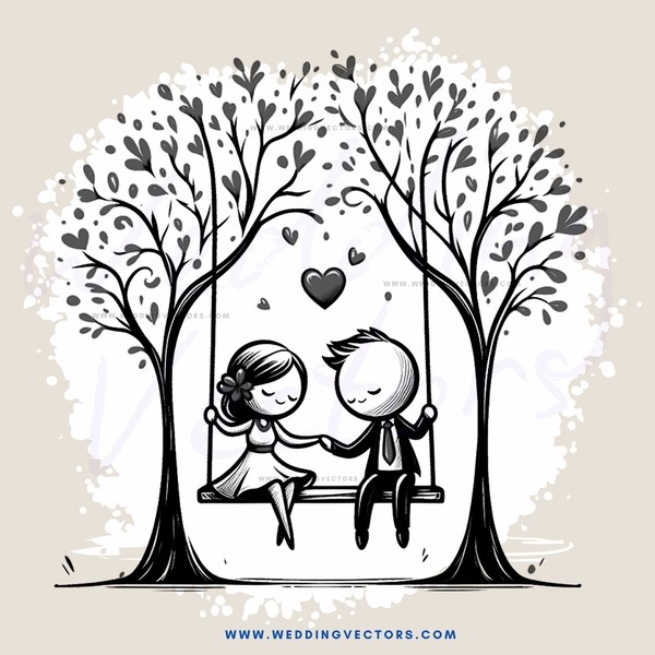 couple on swing in love