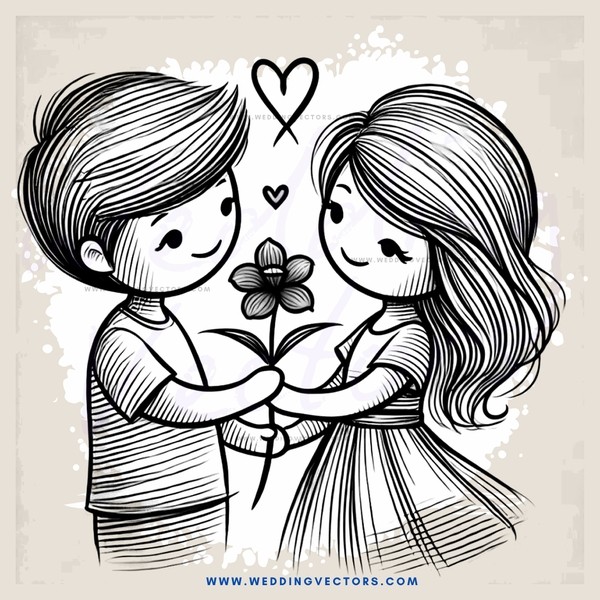 two people holding hands and a flower