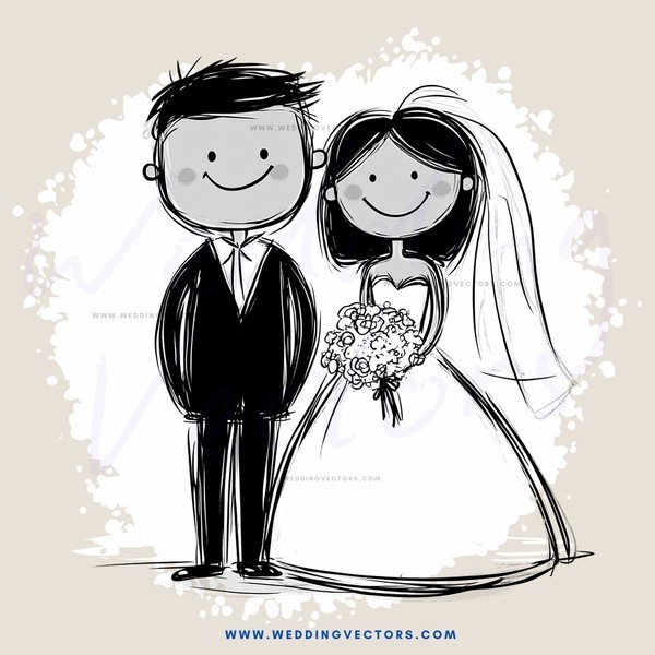 a happy couple on their wedding day