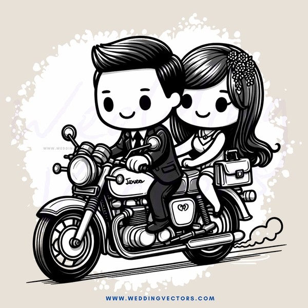 a couple on a motorcycle