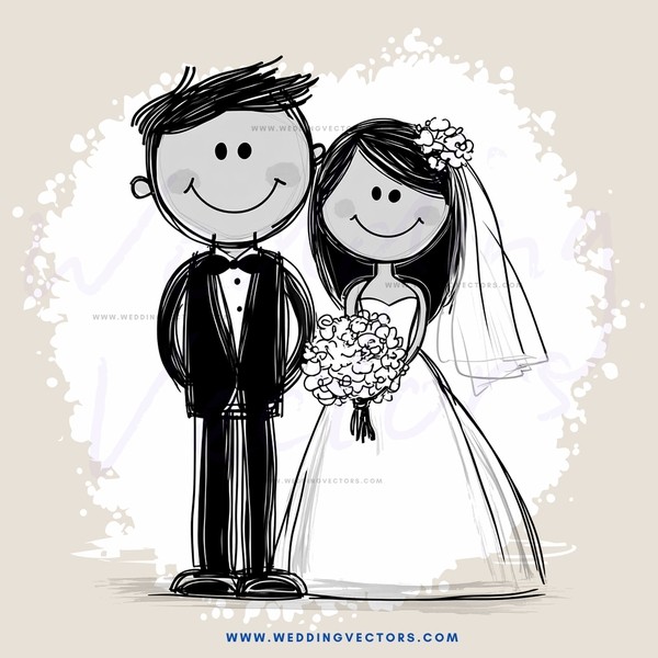 a black and white wedding picture