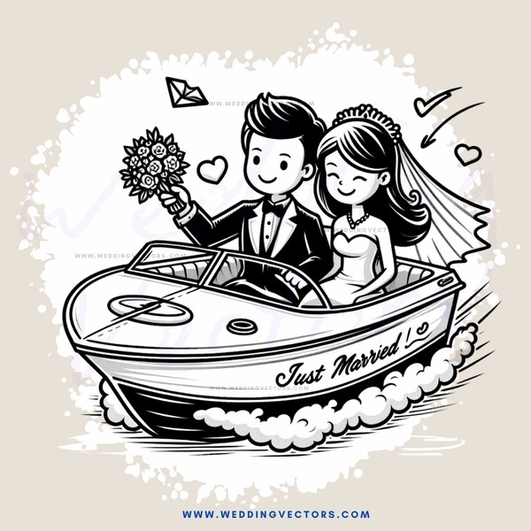 just married boat