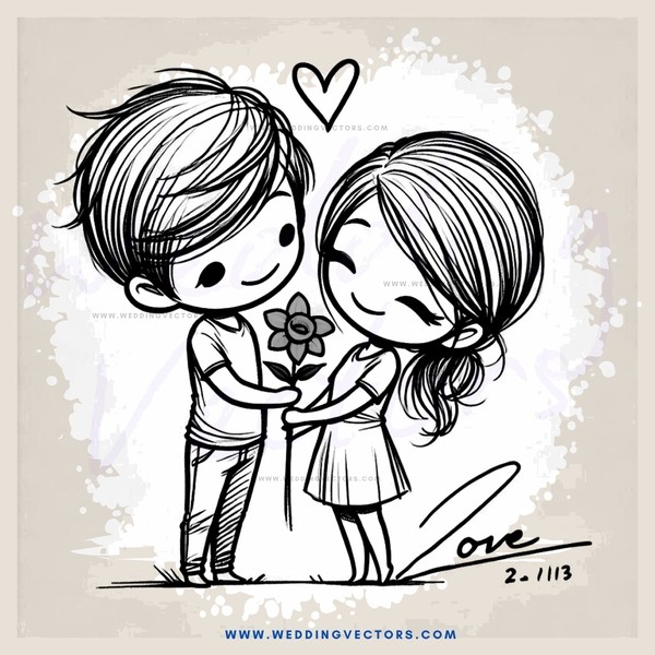 two kids holding flowers and giving each other an eskimo kiss