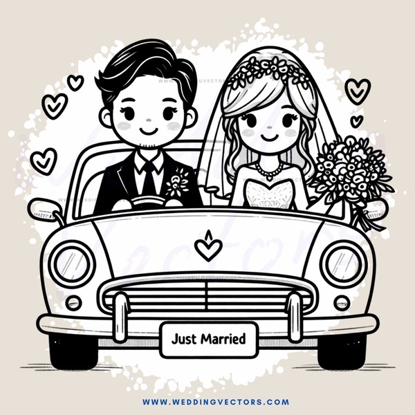 just married carriage ride