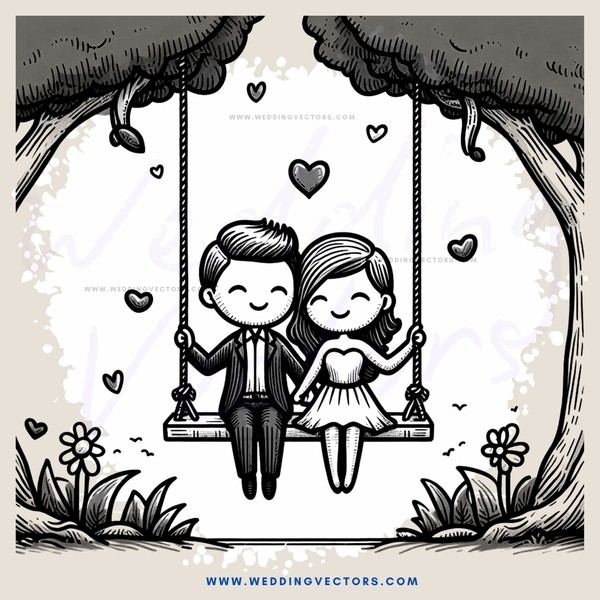 a couple in swing seats