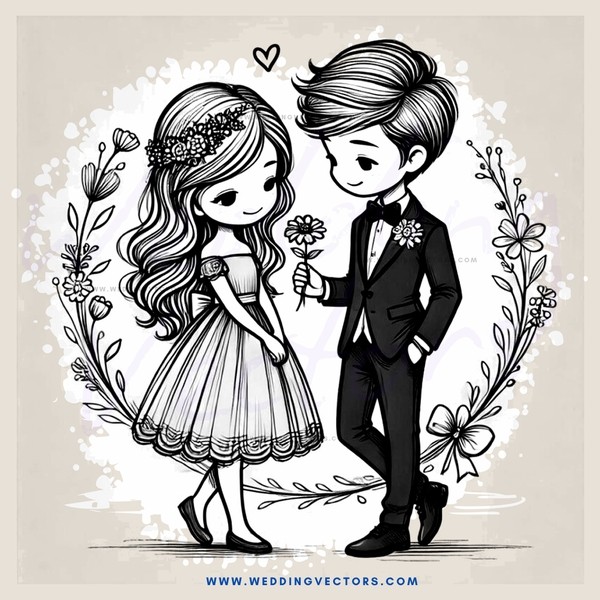 a couple holding flowers