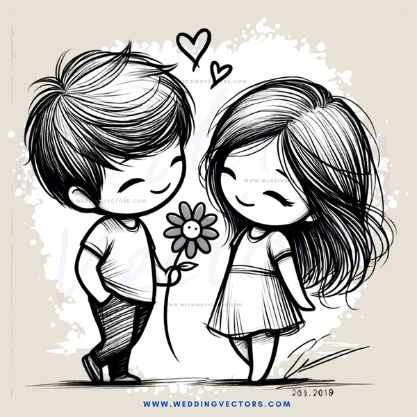 a couple with a flower
