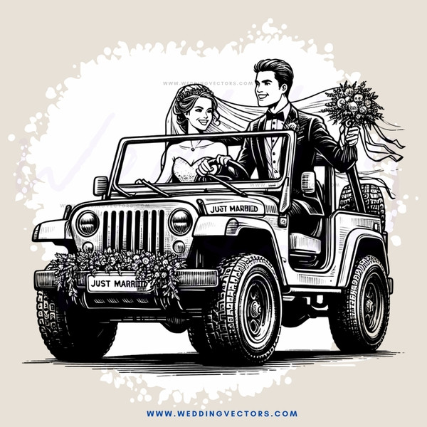just married jeep