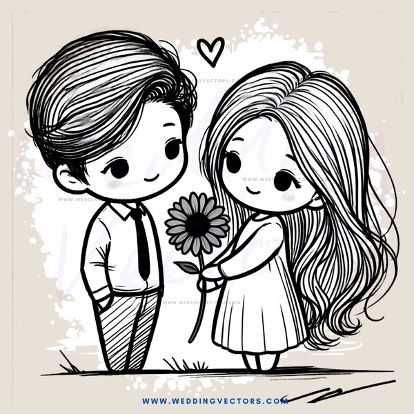 a couple with a flower