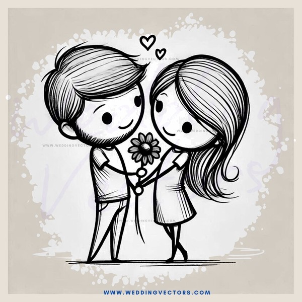 love and flowers illustration