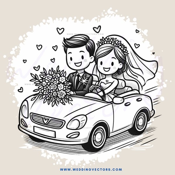 a happy couple on their wedding day