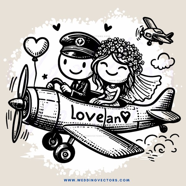 lovebirds on an airplane
