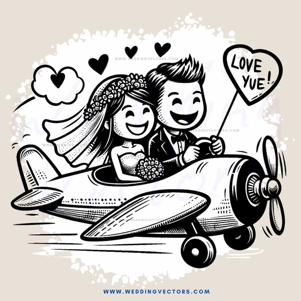 a couple on a plane flying