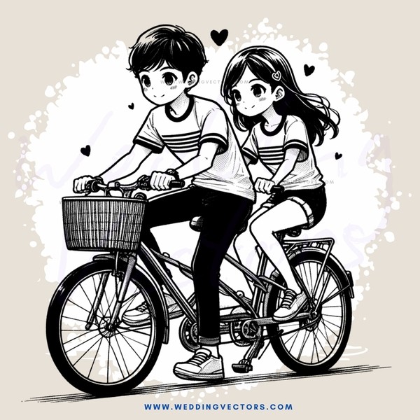 boy and girl on bike