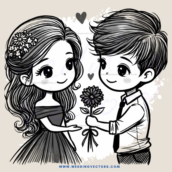 two people holding hands and flowers