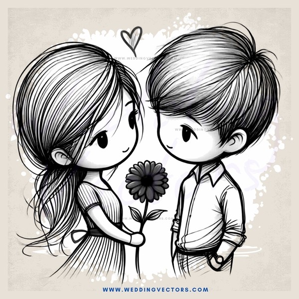 two boys holding flowers