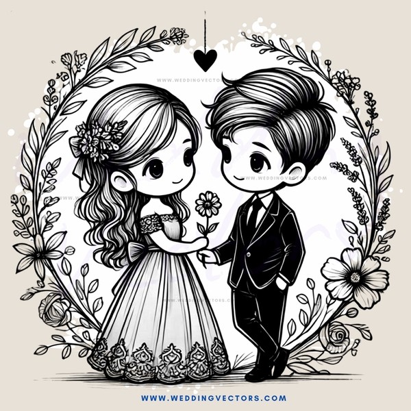 a couple in black and white