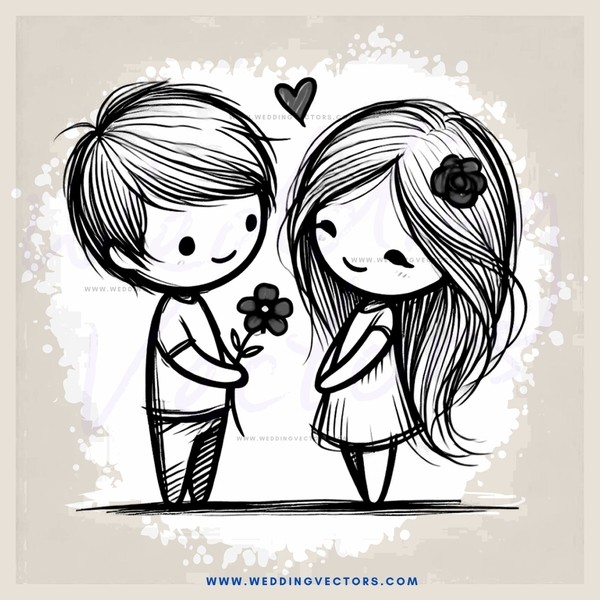 two people sharing flowers and love