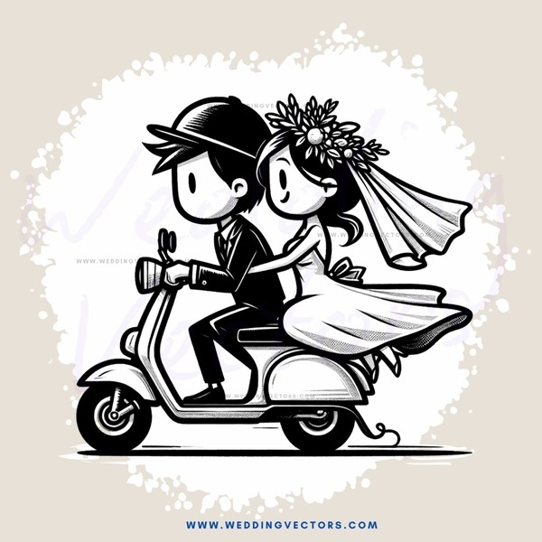 a couple on a scooter