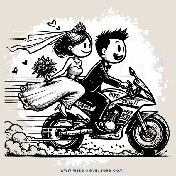 wedding on a motorcycle