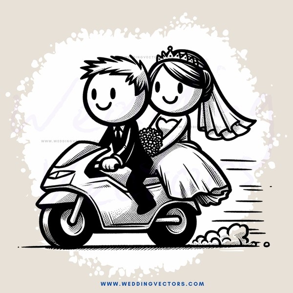wedding on motorcycle