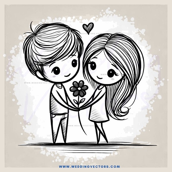 a couple holding hands and a flower