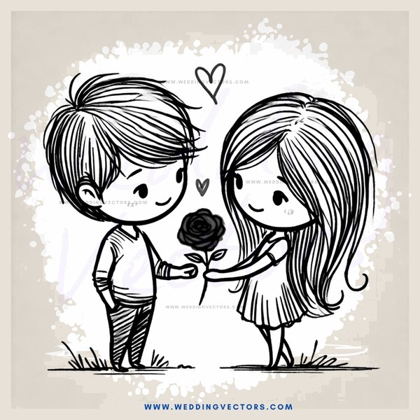 two people holding hands and flowers