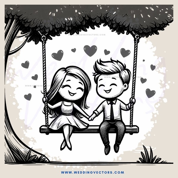 a couple enjoying swings together