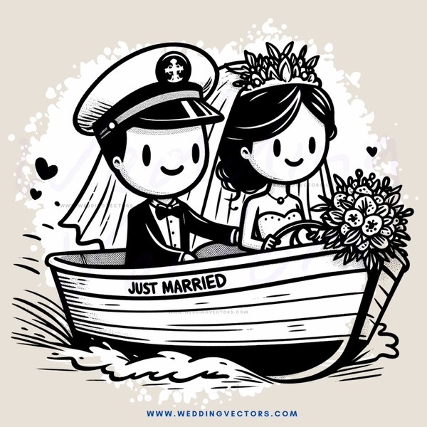 a boat ride after marriage