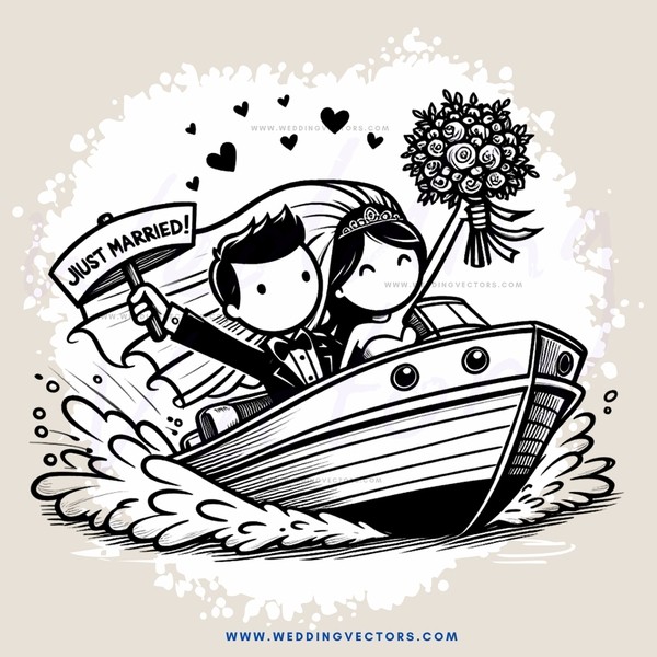 a married couple on boat celebration