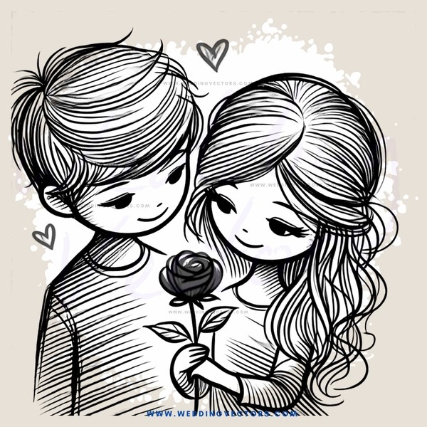 a couple holding hands and roses