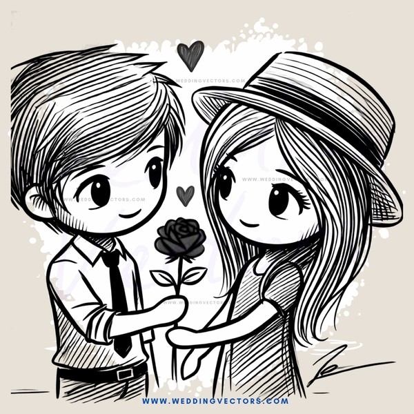 a man and woman in black and white