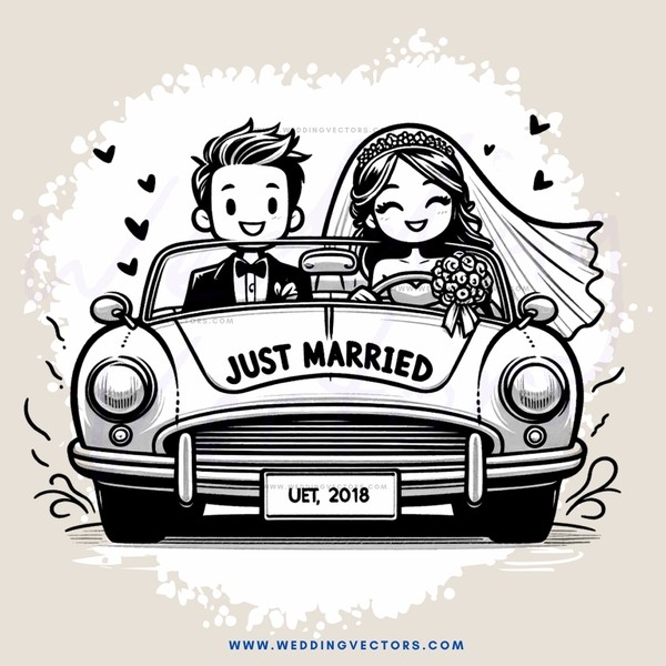 wedding car picture with text