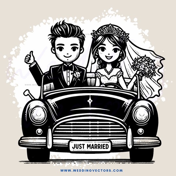 couple in black and white photo celebrating their wedding
