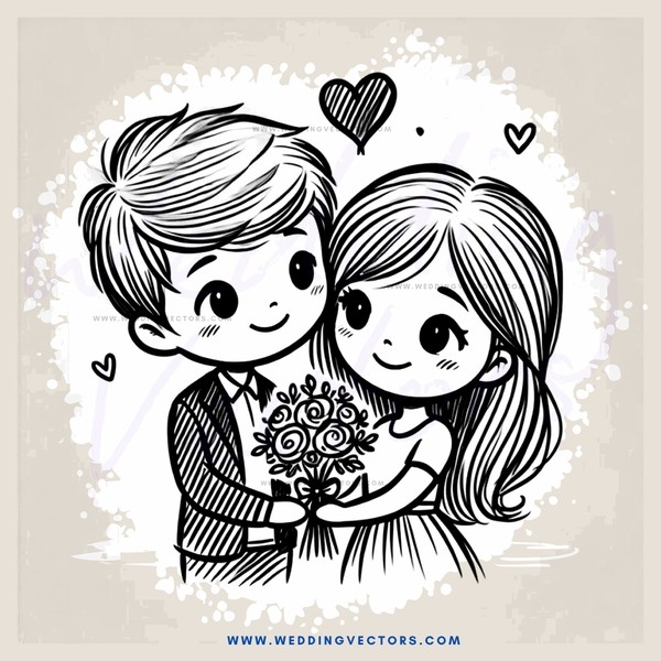 a boy and girl hugging