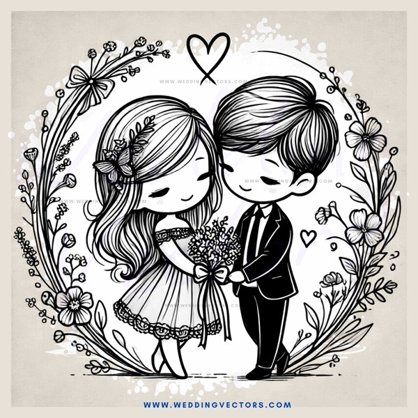 the boy and girl's picture with flowers on their heads