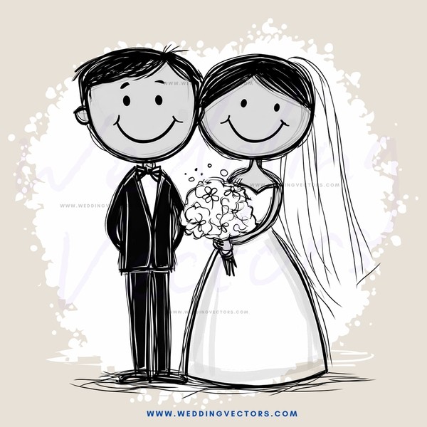 newlywed couple with bride and groom