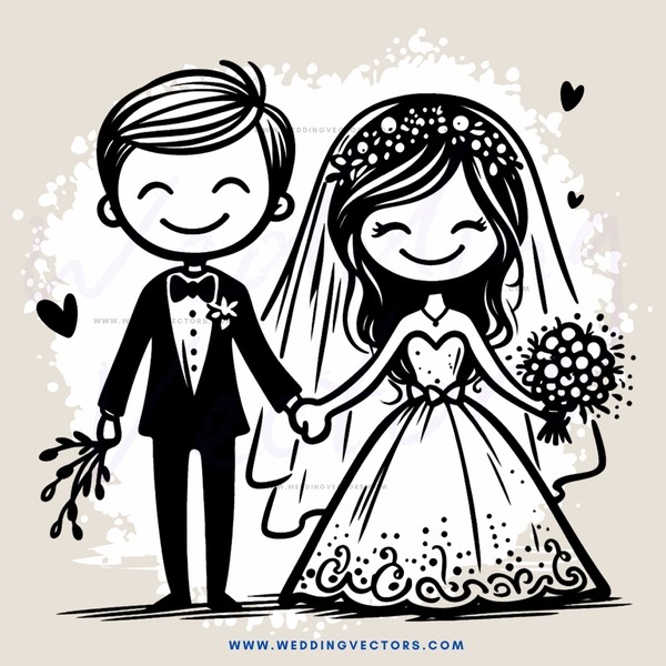happy couple posing for wedding picture