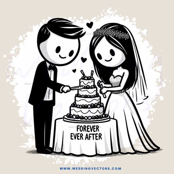 a wedding cake with love story