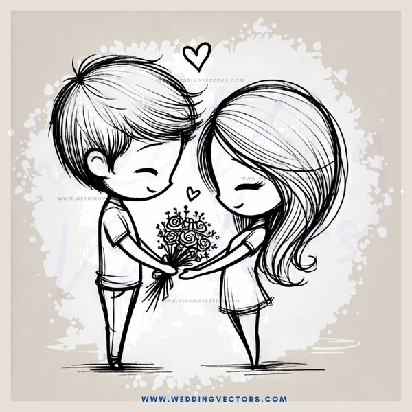 boy and girl holding flower