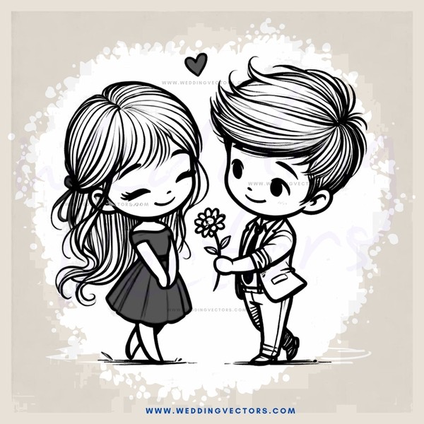 a couple holding hands and flowers