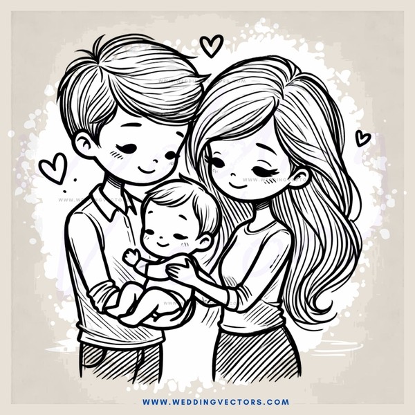 a family portrait in black and white