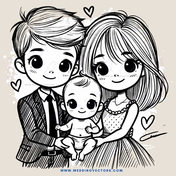 a family posing for a picture