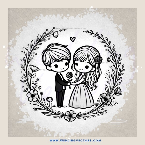 a couple in a wedding pose