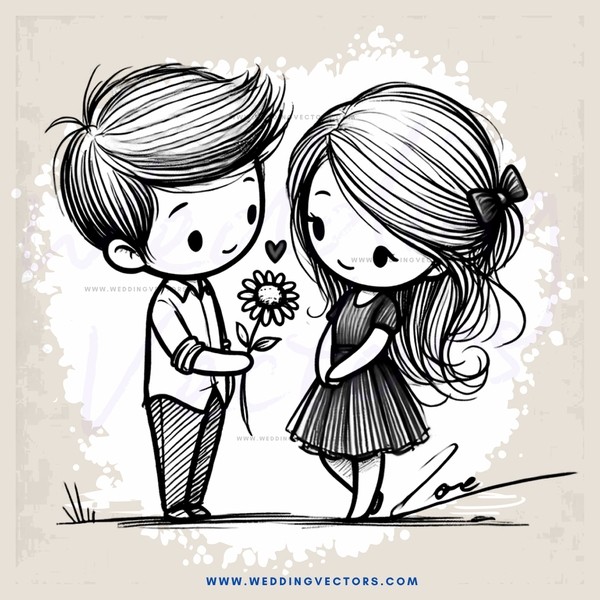 boy and girl on stage with flowers