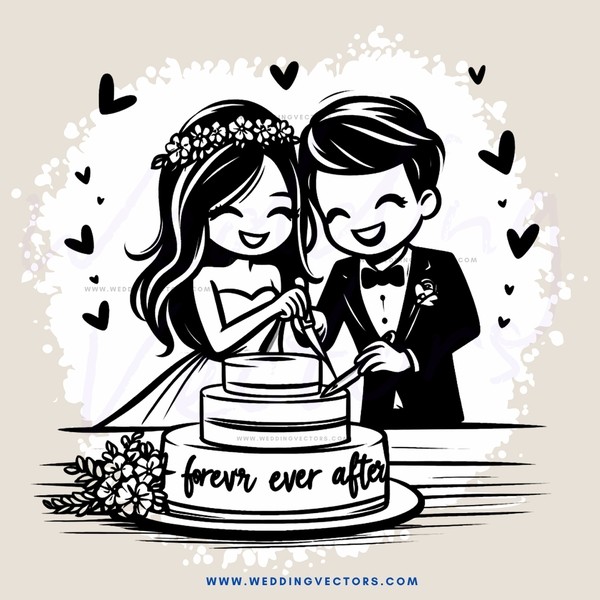 wedding cake bride and groom cutting