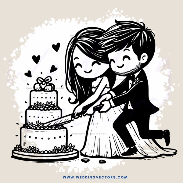 a couple cutting their wedding cake